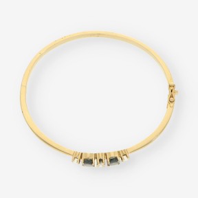 Pulsera esclava zafiro oro 18kt y brillantes