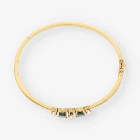 Pulsera esclava zafiro oro 18kt y brillantes