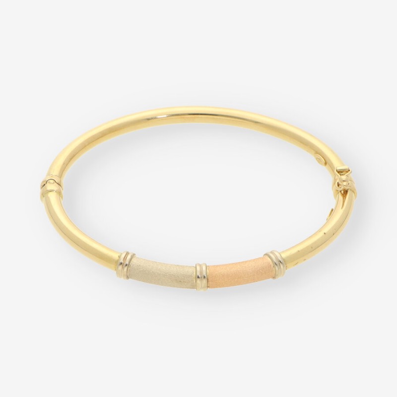 Pulsera esclava oro mate y oro pulido 18kt