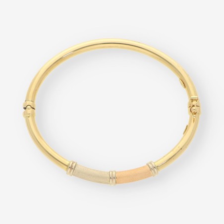 Pulsera esclava oro mate y oro pulido 18kt