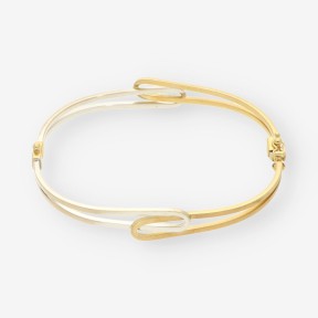 Esclava oro blanco y amarillo
