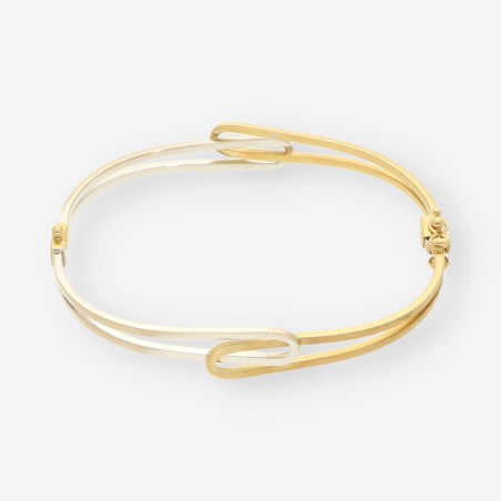 Esclava oro blanco y amarillo