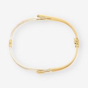 Pulsera esclava oro blanco y amarillo de 18kt