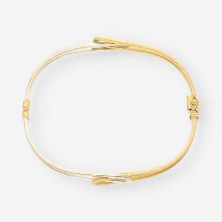 Pulsera esclava oro blanco y amarillo de 18kt