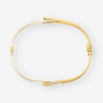Esclava oro blanco y amarillo