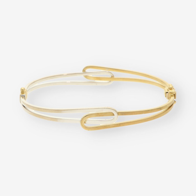 Esclava oro blanco y amarillo