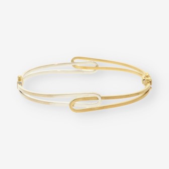Esclava oro blanco y amarillo