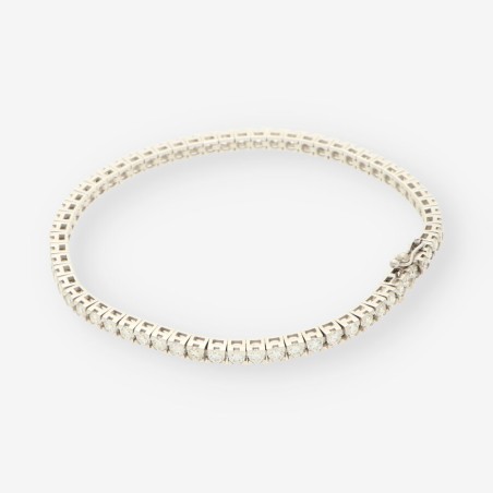 Pulsera rivière de oro blanco 18kt con brillantes