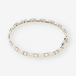 Pulsera de oro blanco 18kt con brillantes
