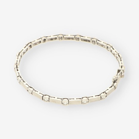 Pulsera de oro blanco 18kt con brillantes