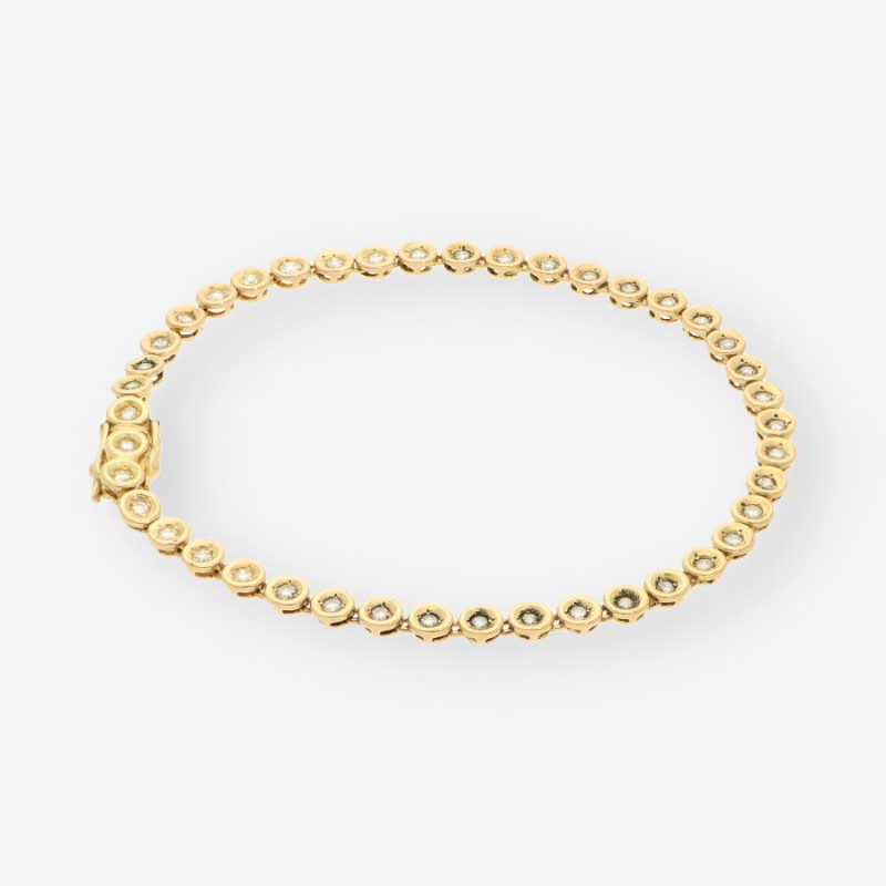 Pulsera Riviere de oro amarillo 18kt con brillantes Pulsera Riviere de oro amarillo 18kt con brillantes