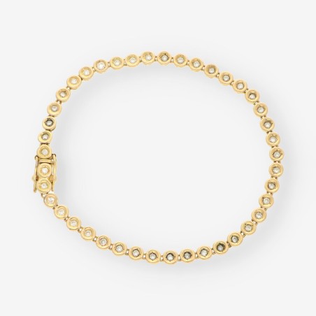 Pulsera Riviere de oro amarillo 18kt con brillantes