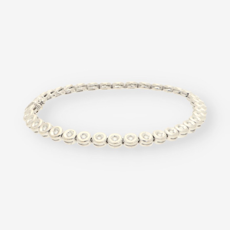 Pulsera Riviere de oro blanco 18kt y brillantes Pulsera Riviere de oro blanco 18kt y brillantes