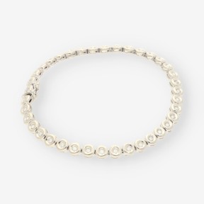 Pulsera Riviere de oro blanco 18kt y brillantes