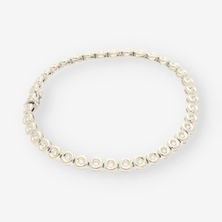 Pulsera Riviere de oro blanco 18kt y brillantes